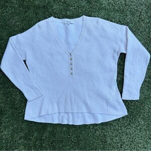 Madewell Asherton Waffle Henley Sweater Wool Blend Textured Relax Fit Sweater M